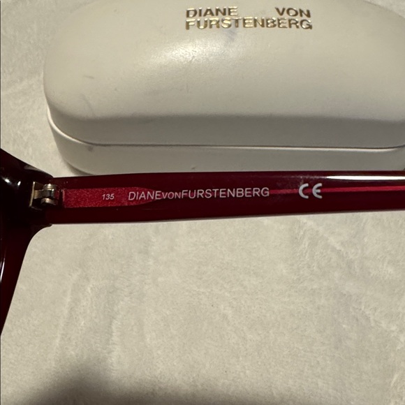 Diane Von Furstenberg Dark Red Sunglasses - Picture 3 of 5